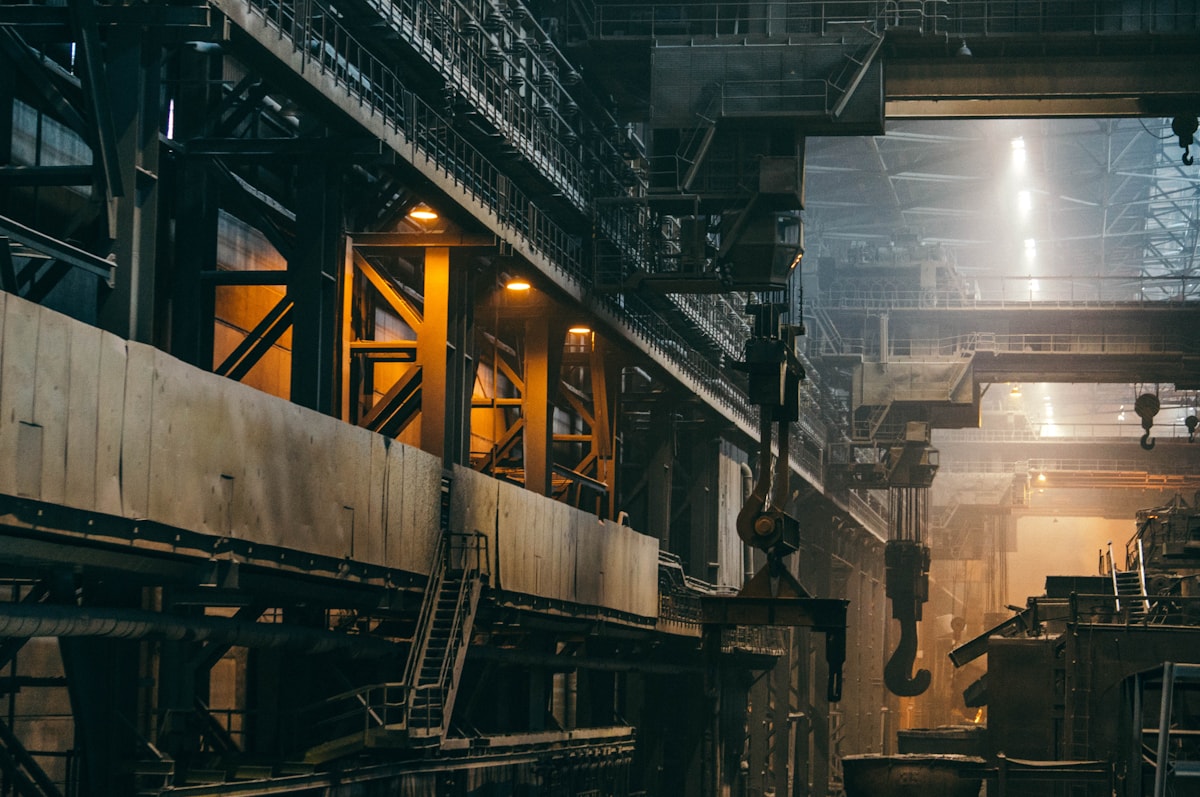 Industrial workplace representing maritime and railroad claims
